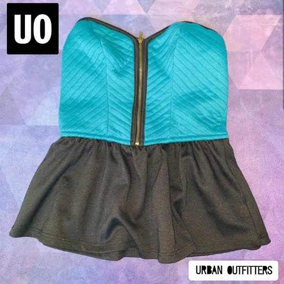 ๐ UO PINS AND NEEDLES BUSTIER PEPLUM TUBE TOP